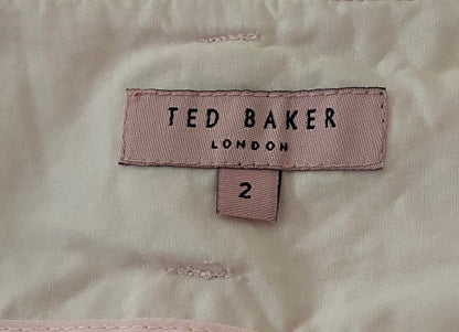 Vintage Ted Baker Pink Cotton Skirt Size 2 UK10-12 - Pre-loved