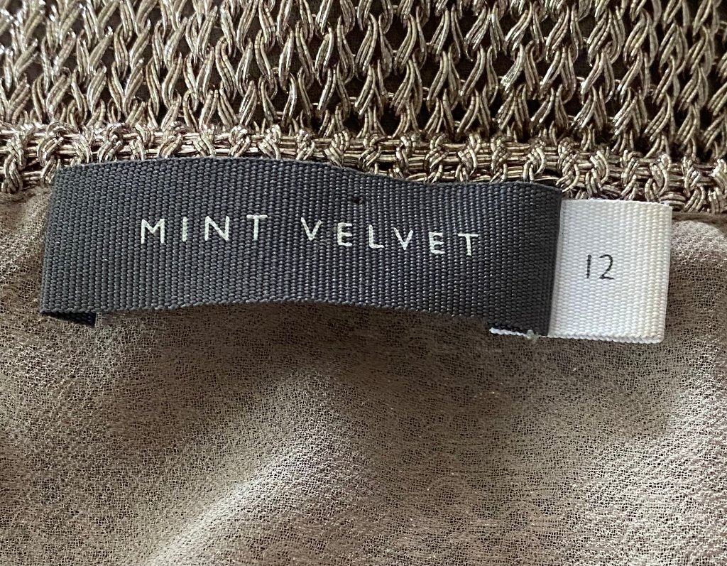 Mint Velvet Metallic Top Size UK12 - Pre-loved