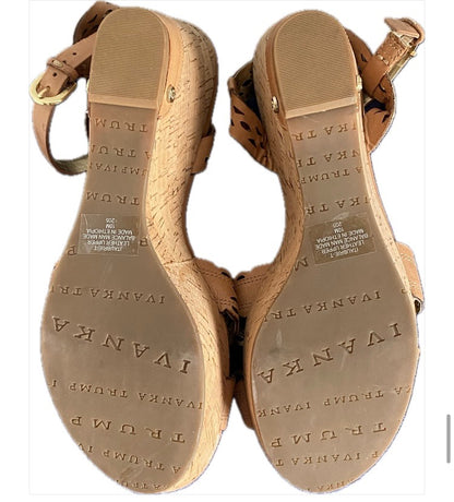 Ivanka Trump Brown Leather Sandals Size UK10 M