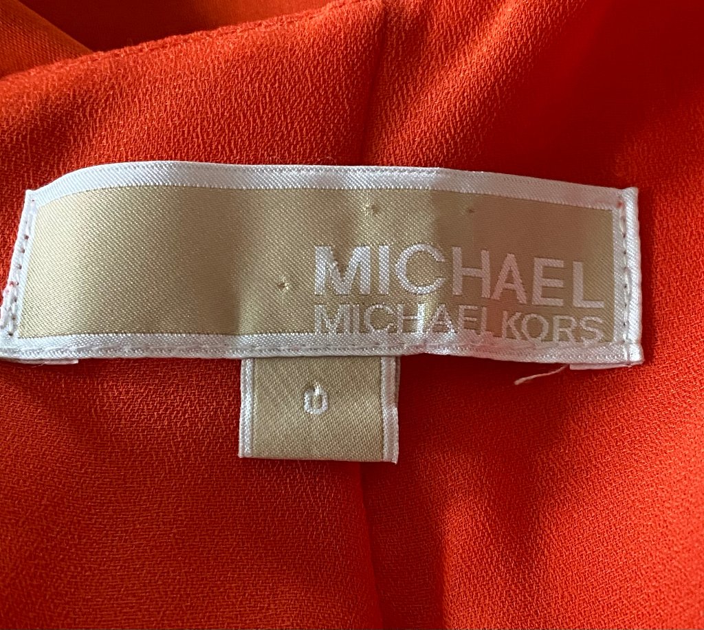 Michael Kors Orange Silk Dress Size UK10 -Pre-loved