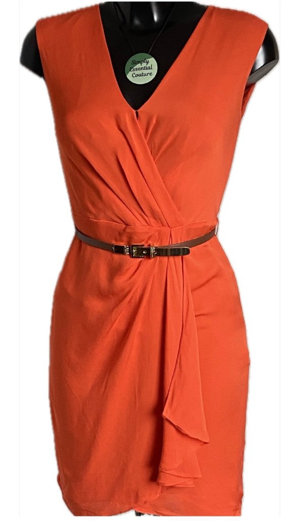 Michael Kors Orange Silk Dress Size UK10 -Pre-loved