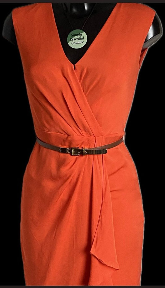 Michael Kors Orange Silk Dress Size UK10 -Pre-loved