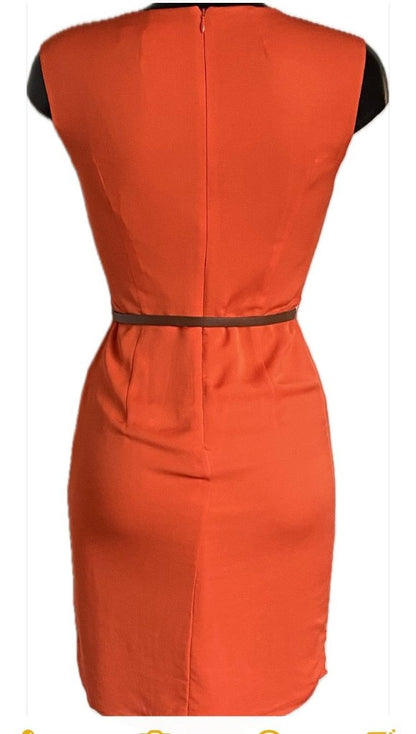 Michael Kors Orange Silk Dress Size UK10 -Pre-loved