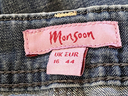 Monsoon Denim Shorts Size UK16 - Pre-loved