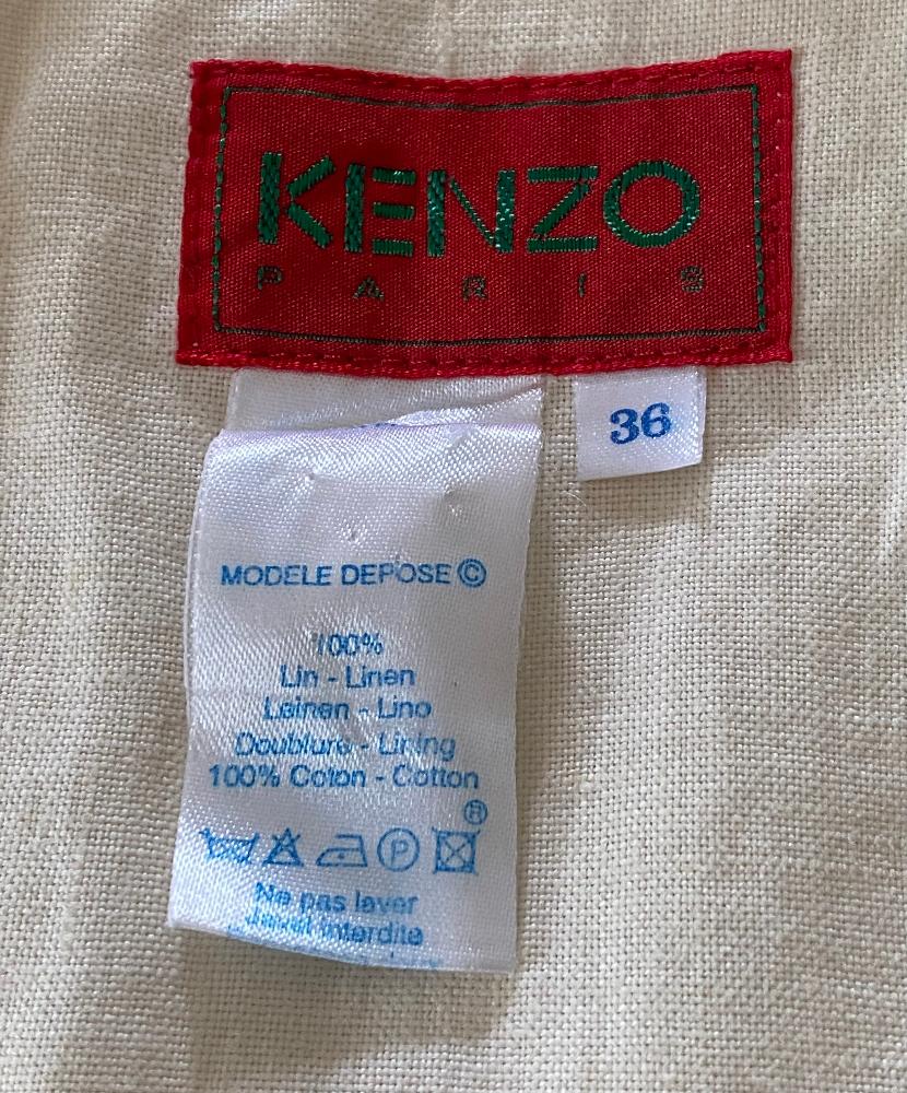 Vintage KENZO Cream Linen Jacket Size UK8 - Pre-loved