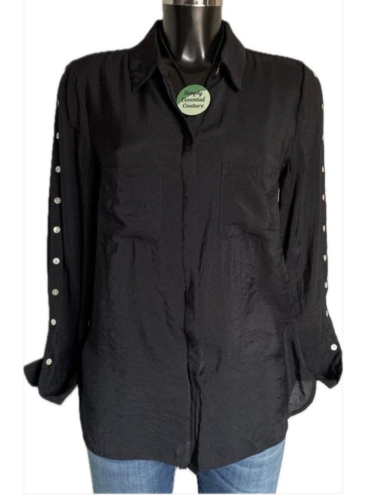 Mint Velvet Black Shirt Size UK10 - Pre-loved