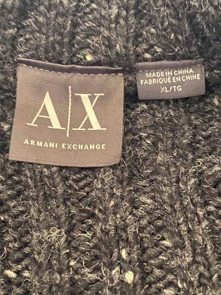 Armani Exchange Grey Chunky Cardigan Size XL - Pre-loved