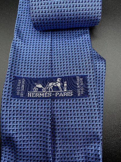 Hermes, Paris - Stunning Blue 100% Silk Tie - Pre-loved and Amazing Condition