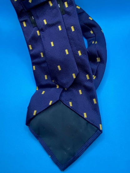 Enrico Rossini Navy and Yellow 100% Silk Tie - Pre-loved in Great Condition