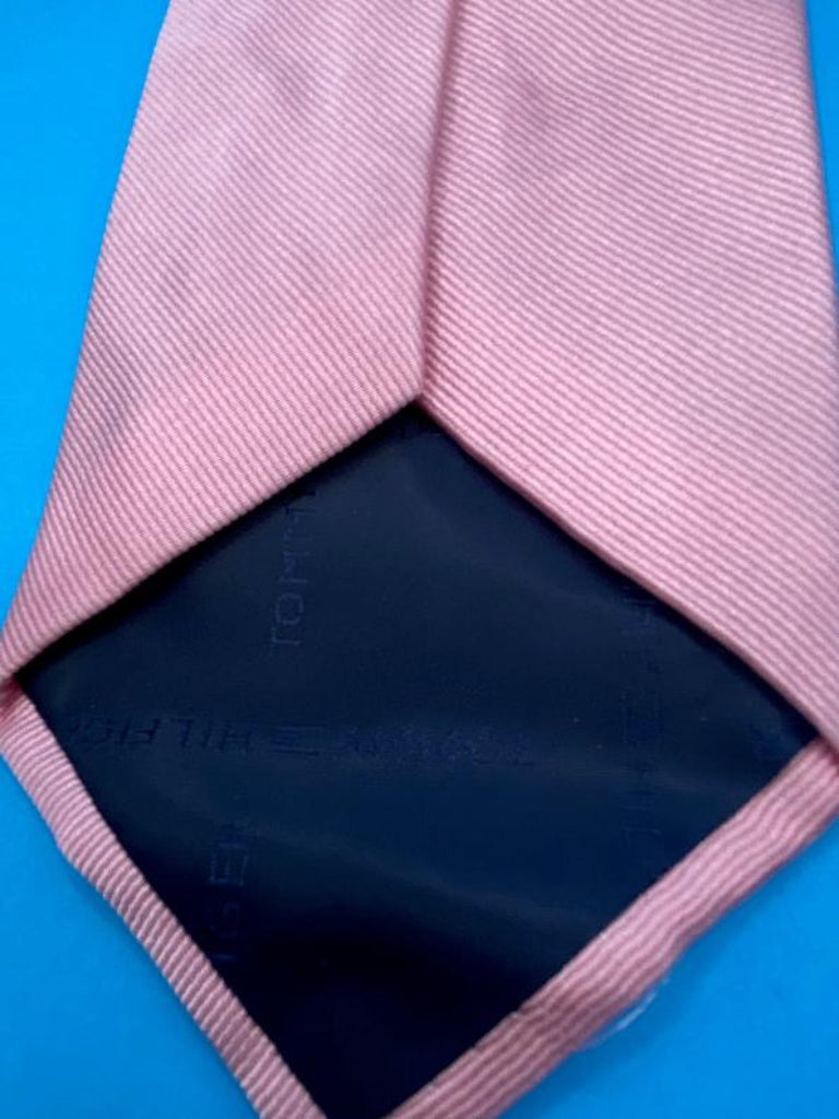 Vintage Tommy Hilfiger Pink and Navy Silk Tie - Pre-loved in Great Condition