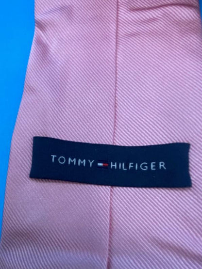 Vintage Tommy Hilfiger Pink and Navy Silk Tie - Pre-loved in Great Condition