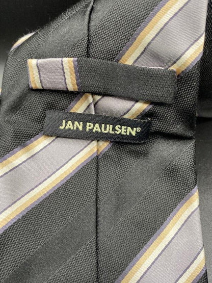 Jan Paulsen Vintage Black/Silver 100% Silk Tie - Pre-loved