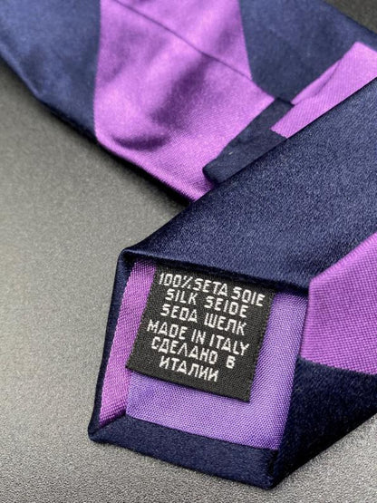 Hugo Boss Purple & Navy Tie - Made in Italy