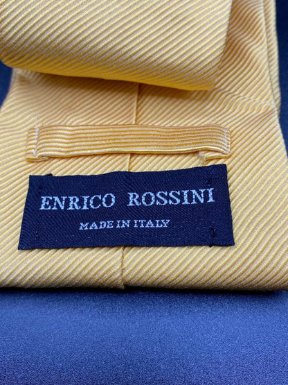 Enrico Rossini Custard Yellow 100% Silk Tie - Pre-loved in Great Condition