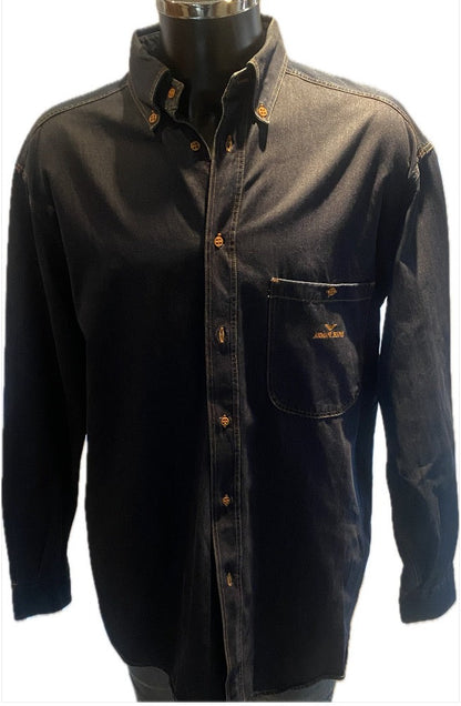 Armani Jeans Navy Denim Shirt - Size M -  Pre-loved