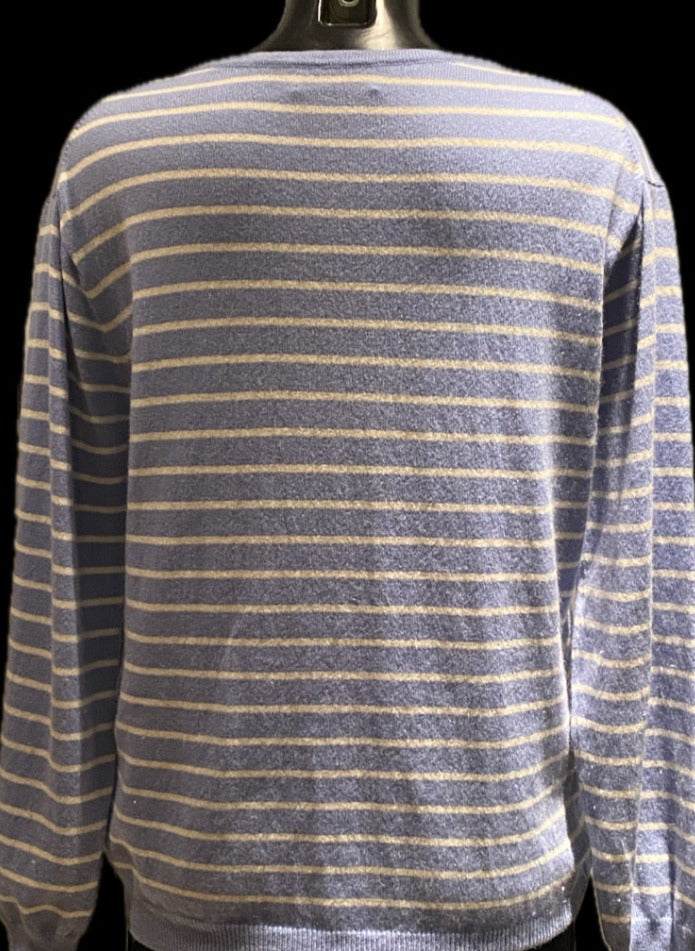 Cashmere Co. Blue & White Jumper - Size L - Pre-loved