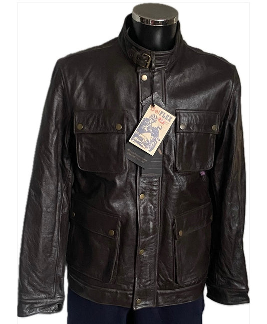 Belstaff Brown Leather Bike Jacket Size M - New with Tags