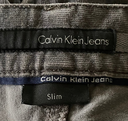 Calvin Klein Grey Corduroy Jeans Size W29x32 UK12 - Pre-loved