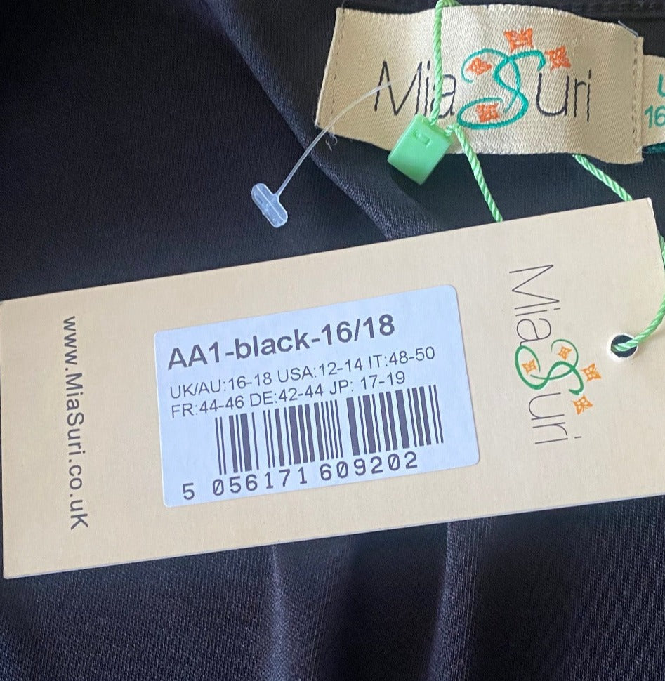 Mia Suri Black Dress - size UK16 NEW with Tags