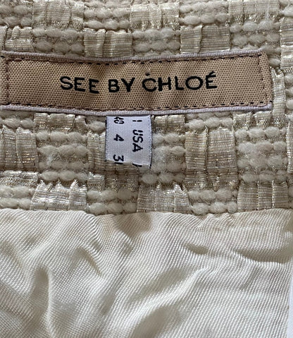 SEE by CHLOE Cream Skirt size UK8 - Pre-loved