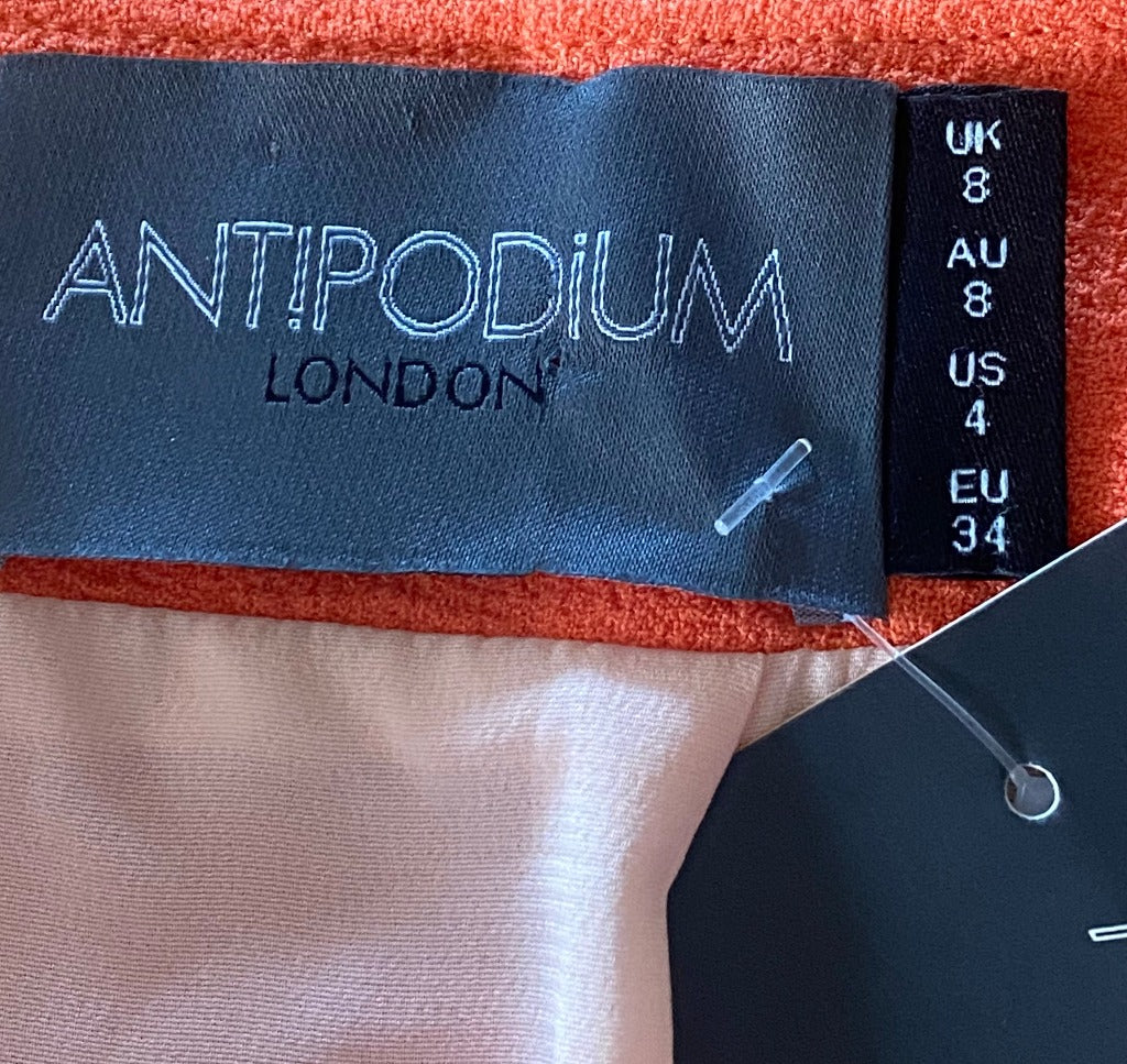 Antipodium London Orange Skirt Size UK8 - NEW with Tags