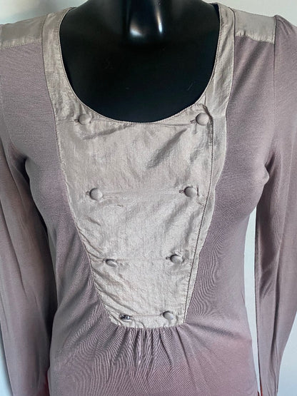 Reiss Brown Panelled Top - Size S - Pre-loved