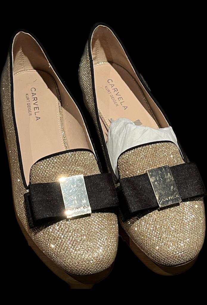 Carvela Gold Sparkle Shoes - Size UK5 - Pre-loved