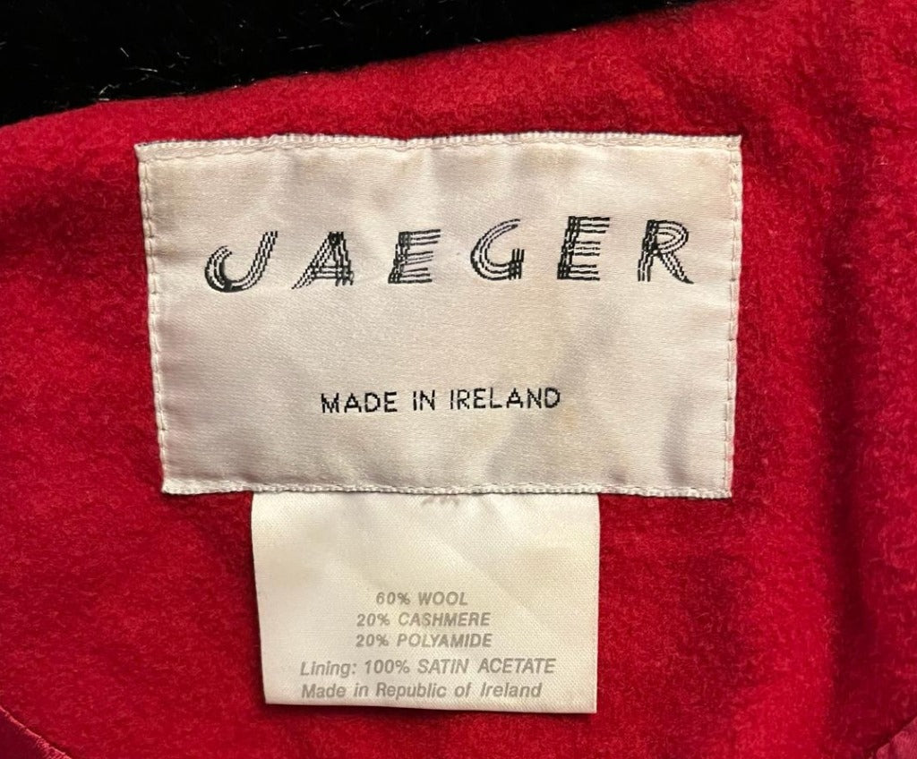 Vintage Jaeger Red Coat - size UK12 -  Pre-loved