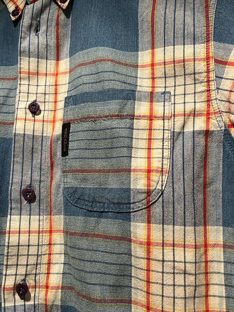 Armani Junior Blue/White Checked Shirt, Size 32 - 13 yrs - Pre-loved in fabulous condition