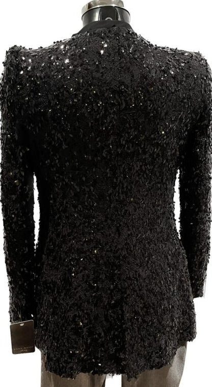 Zara black sequinned Jacket  - size M - NEW with Tags