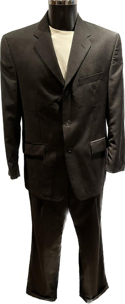 Calvin Klein Single Breasted Black Suit Size 40S - Pre-loved