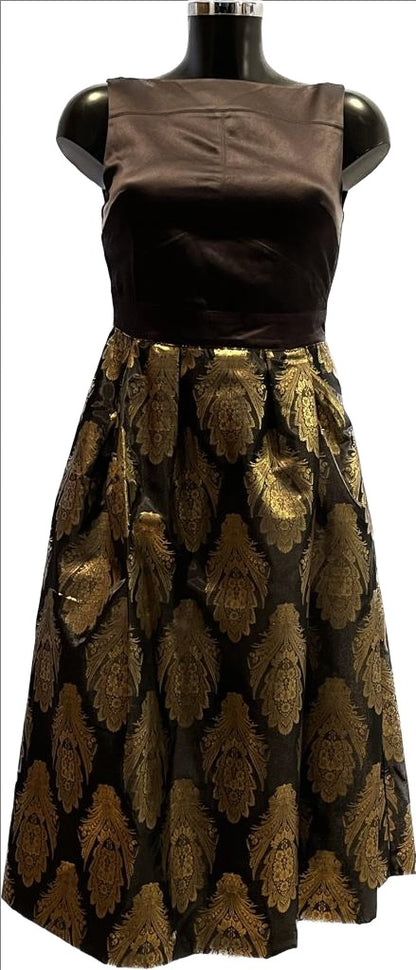 Oasis Black & Gold Dress - Size 8 -BNWT