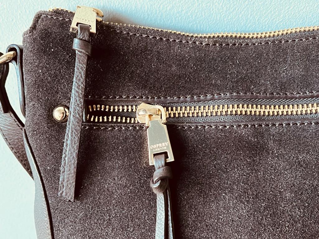 Osprey London Brown Suede Crossbody Bag- Pre-loved