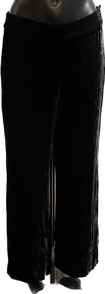 Per Una Black Crushed Velvet Trousers - size 10R - NEW with Tags