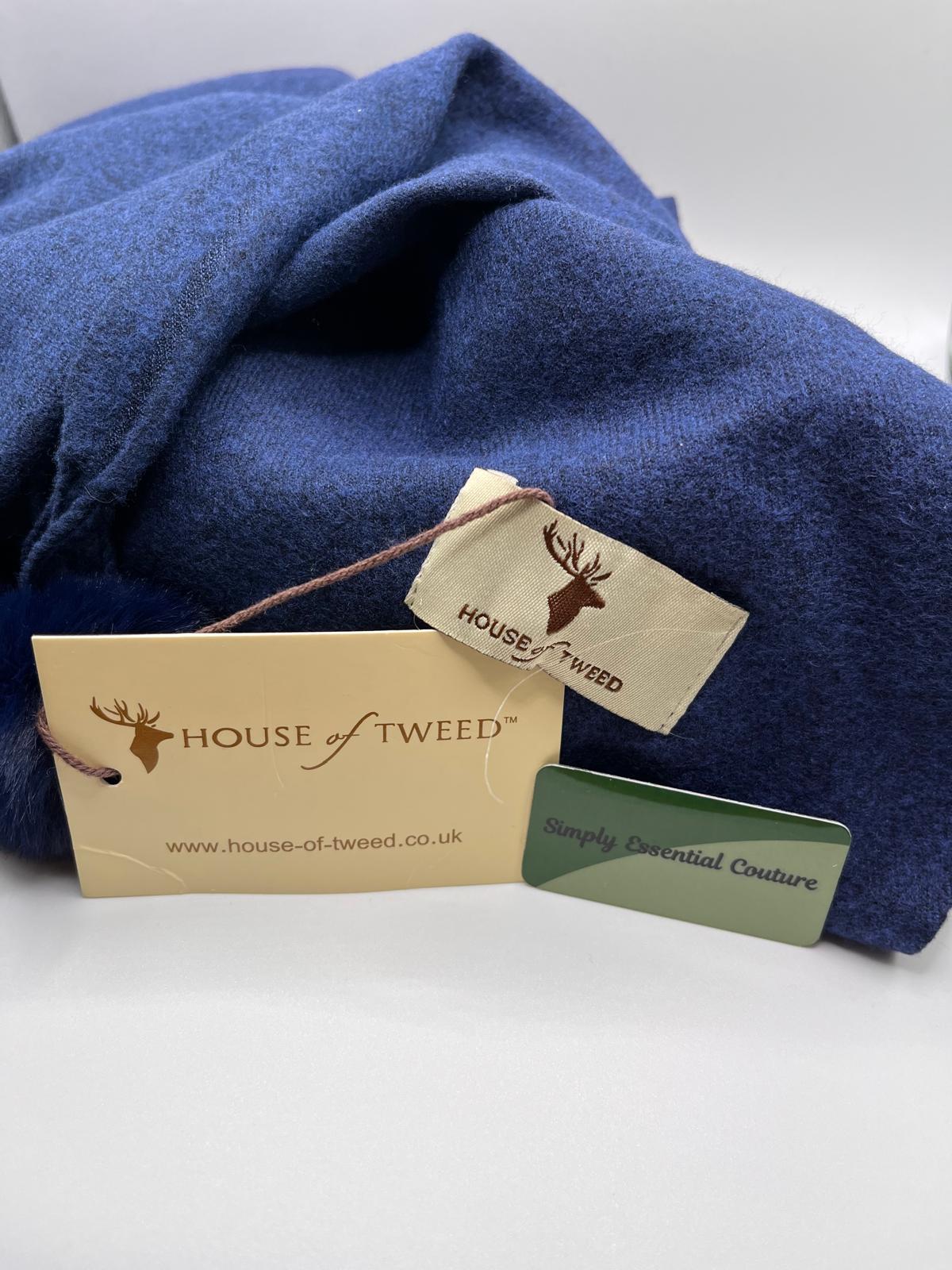 House Of Tweed Navy Scarf - NEW with Tags