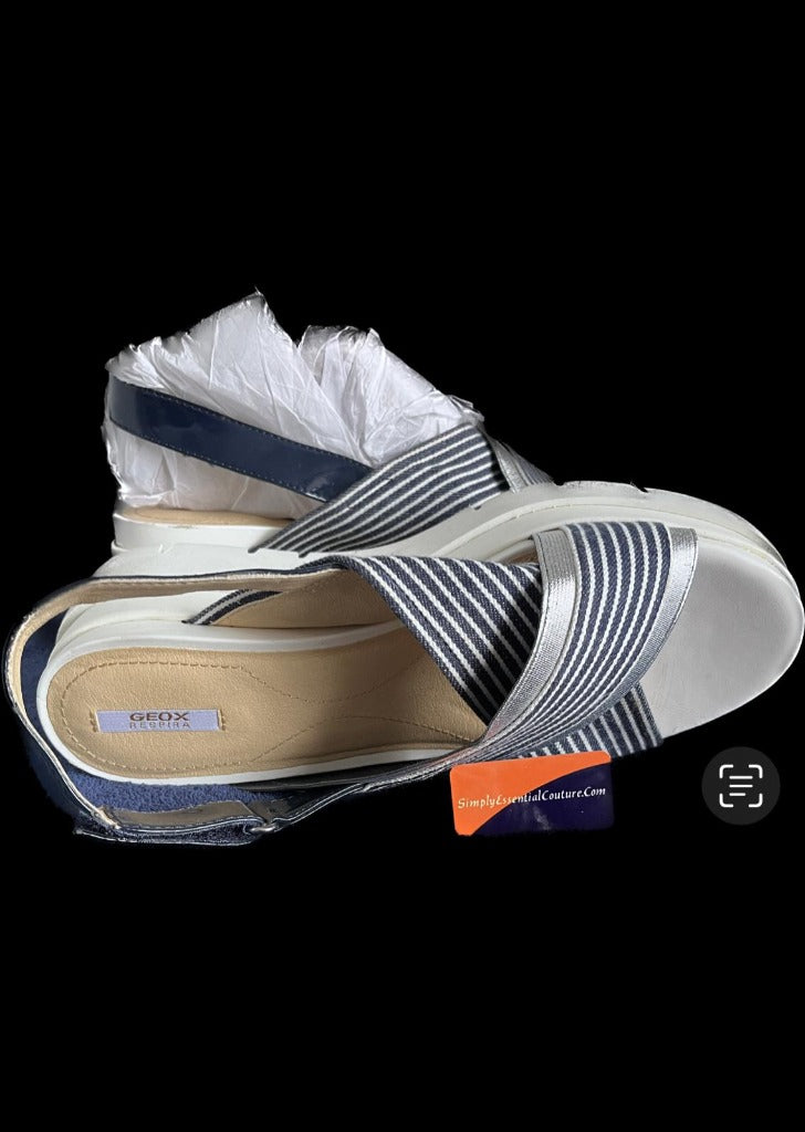 GEOX Navy & White Sandals size UK6 NEW