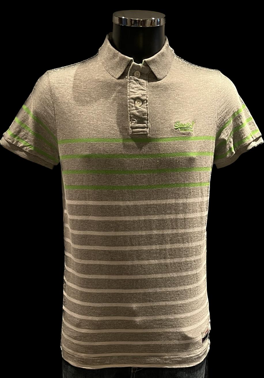 Superdry Bretton Stripe  Polo Shirt - Size M - Pre-loved
