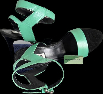 Whistles Green Leather Sandals - size UK6 - NEW