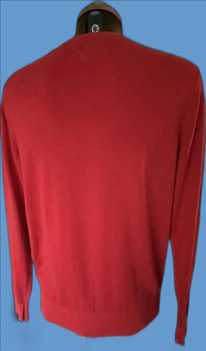 Hilfiger Red Jumper Size M - Pre-loved