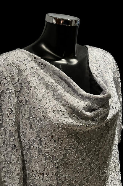 David Emanuel Grey Lace Top - size 20 -  NEW