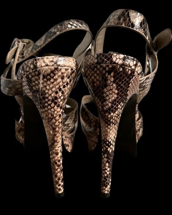 Snakeskin Sandals - size 5 - NEW