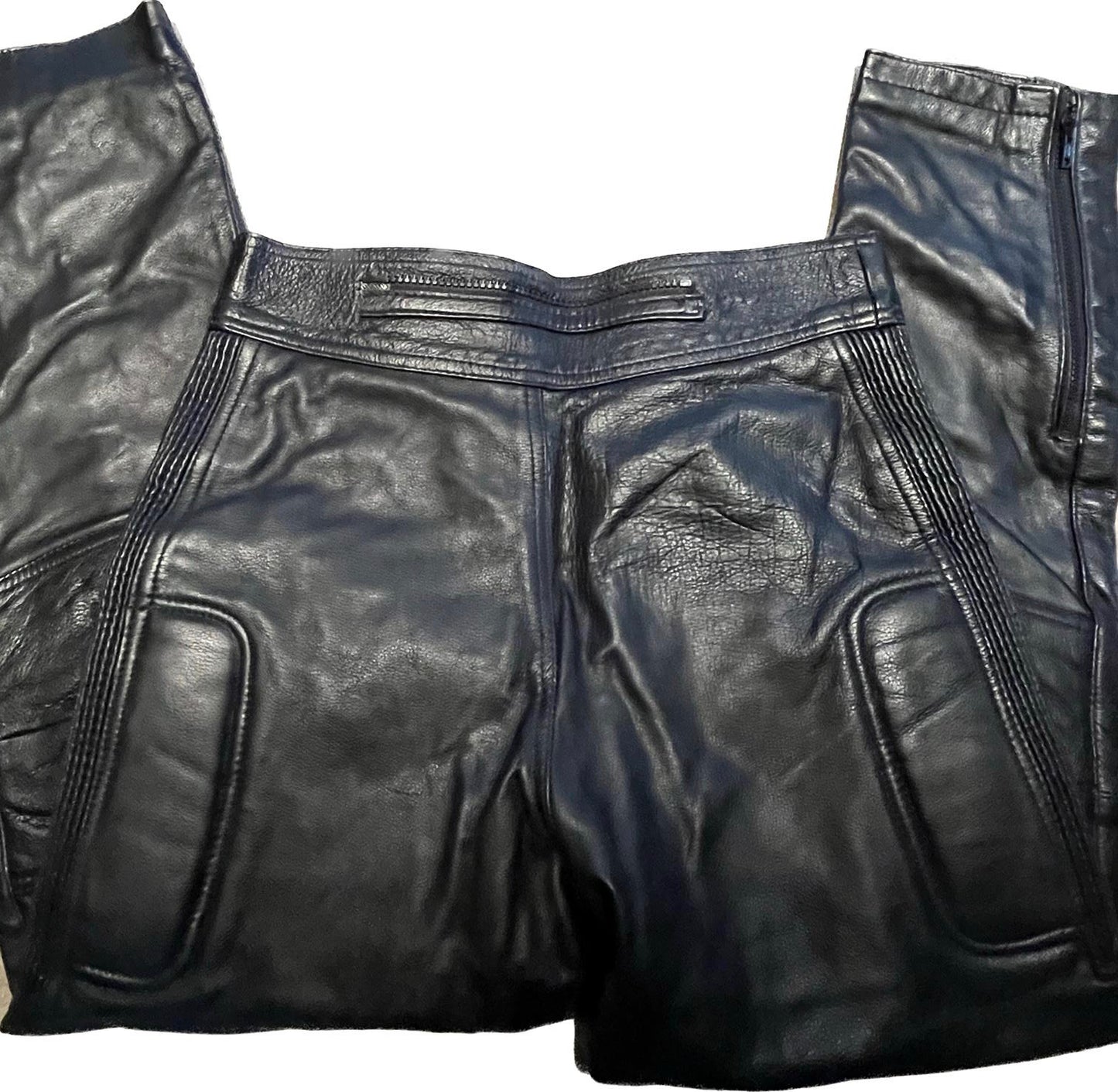 SKIN Leather Biker Trousers - size UK34 - Pre-loved